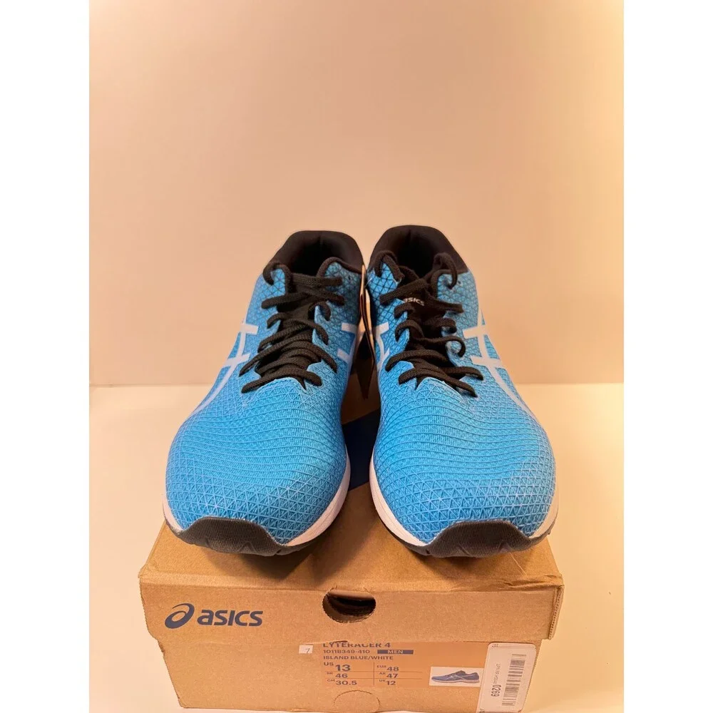 Asics Mens Lyteracer 4 Blue Black Running Shoes US 13